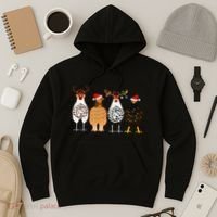 Funny Christmas Chicken Farm Animals  Hoodie thumb 3