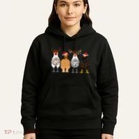 Funny Christmas Chicken Farm Animals  Hoodie thumb 5