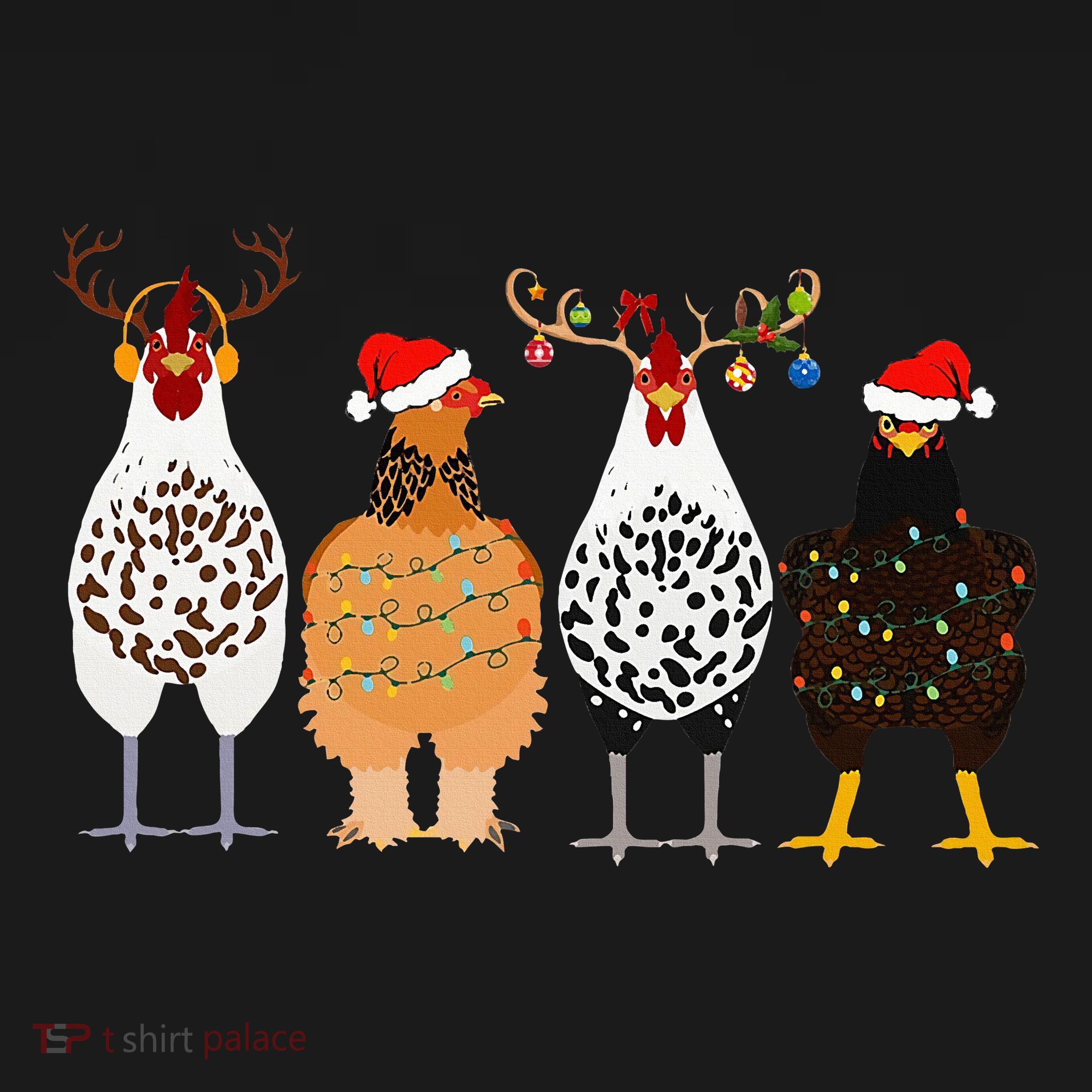 Funny Christmas Chicken Farm Animals  Hoodie