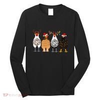 Funny Christmas Chicken Farm Animals  Long Sleeve Shirt thumb 0