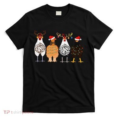 Funny Christmas Chicken Farm Animals  T-Shirt