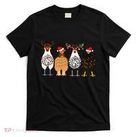 Funny Christmas Chicken Farm Animals  T-Shirt thumb 0