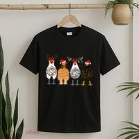 Funny Christmas Chicken Farm Animals  T-Shirt thumb 2