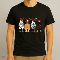 Funny Christmas Chicken Farm Animals  T-Shirt thumb 3