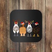 Funny Christmas Chicken Farm Animals  Coaster thumb 0
