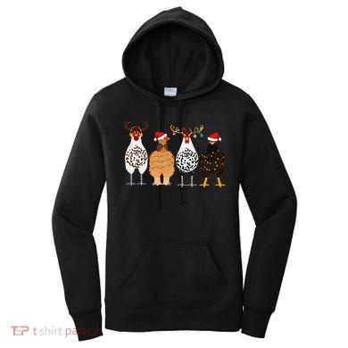 Funny Christmas Chicken Farm Animals  Women's Hoodie