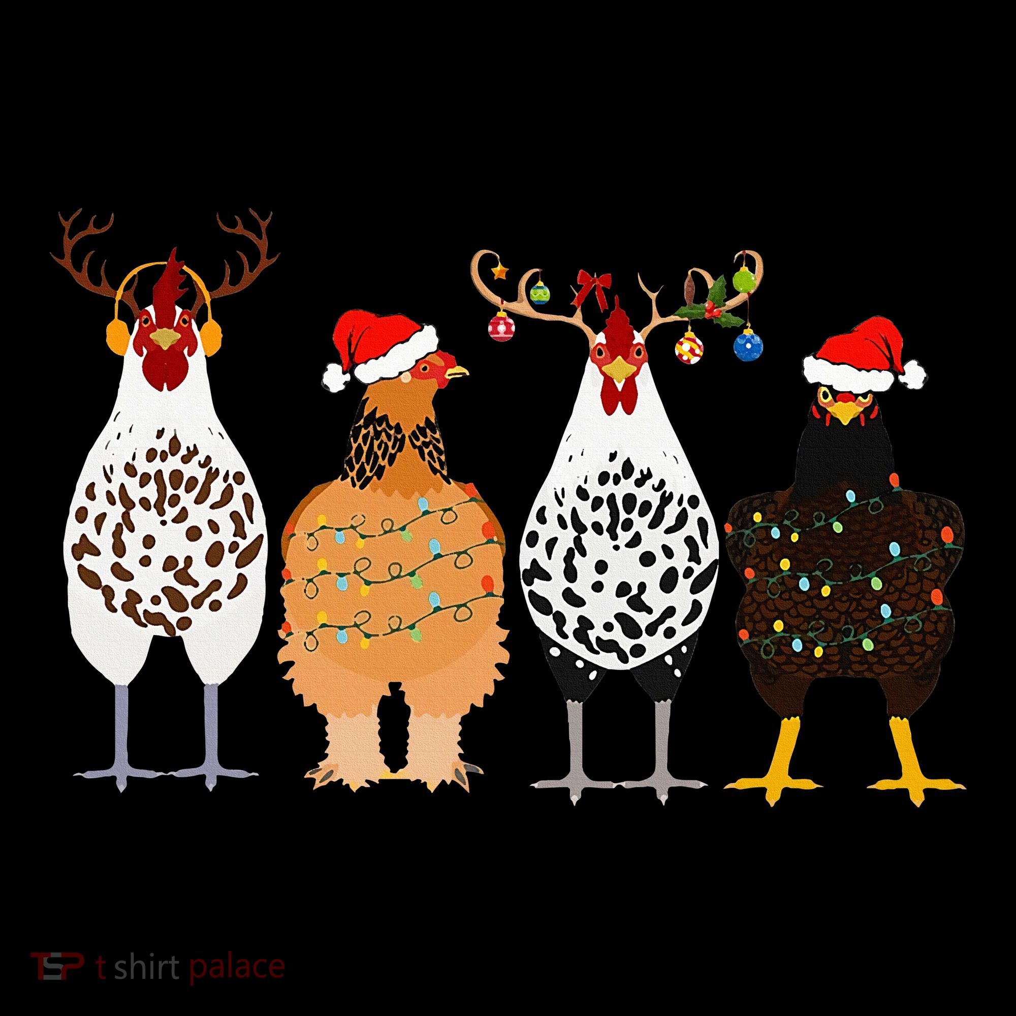 Funny Christmas Chicken Farm Animals  Women's Hoodie