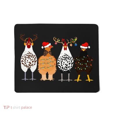 Funny Christmas Chicken Farm Animals  Mousepad