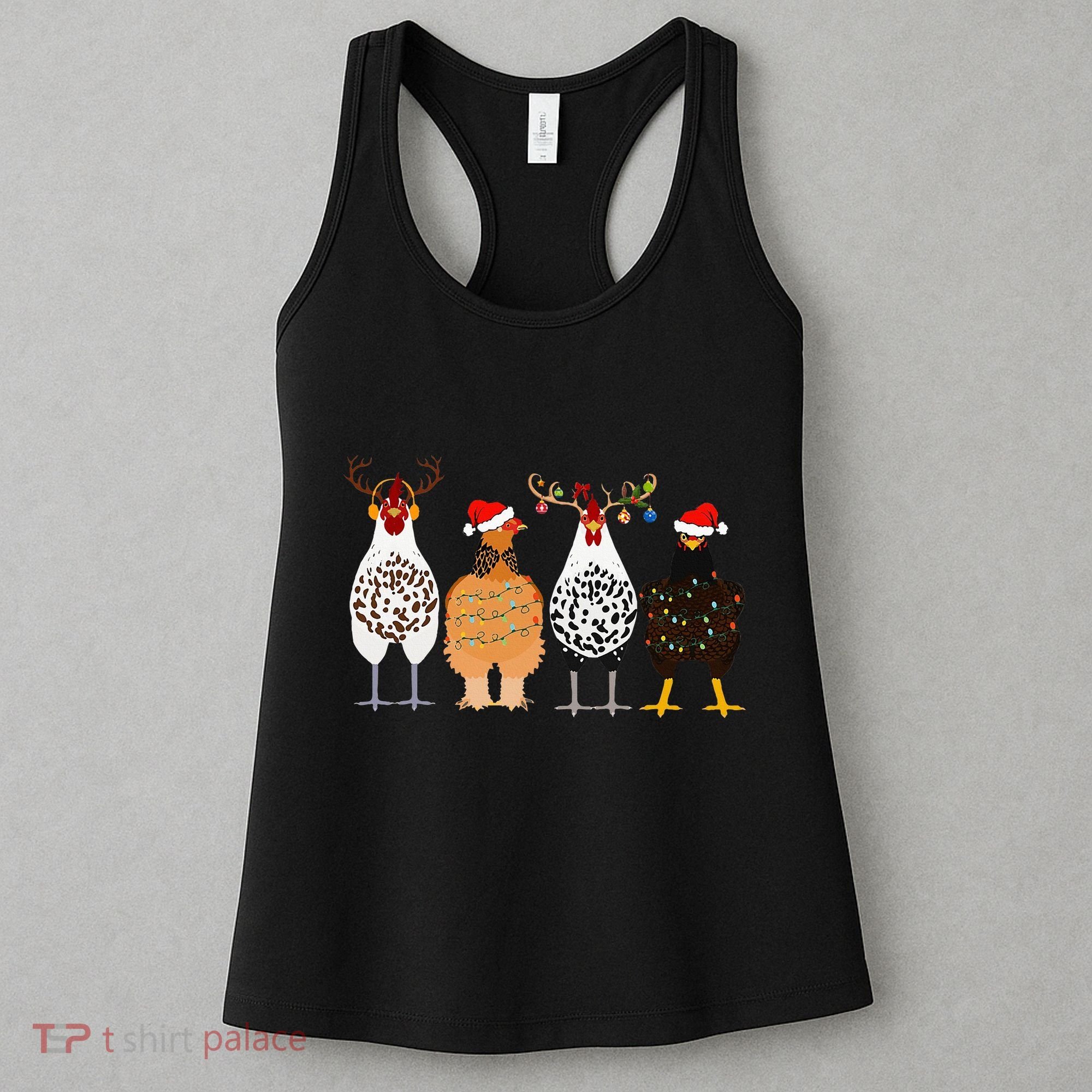 Funny Christmas Chicken Farm Animals  Women's Tank Top