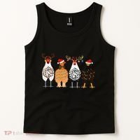 Funny Christmas Chicken Farm Animals  Tank Top thumb 2