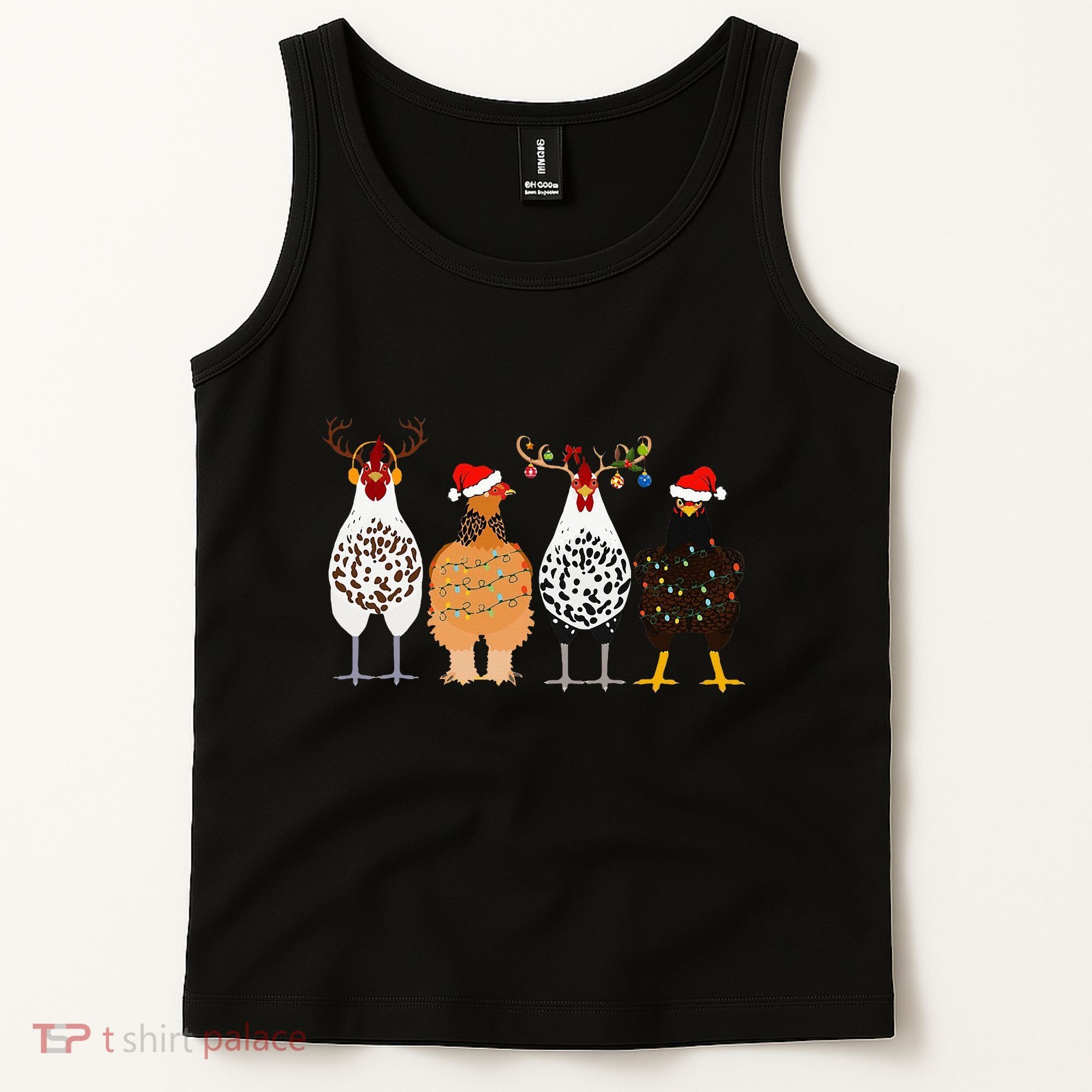 Funny Christmas Chicken Farm Animals  Tank Top