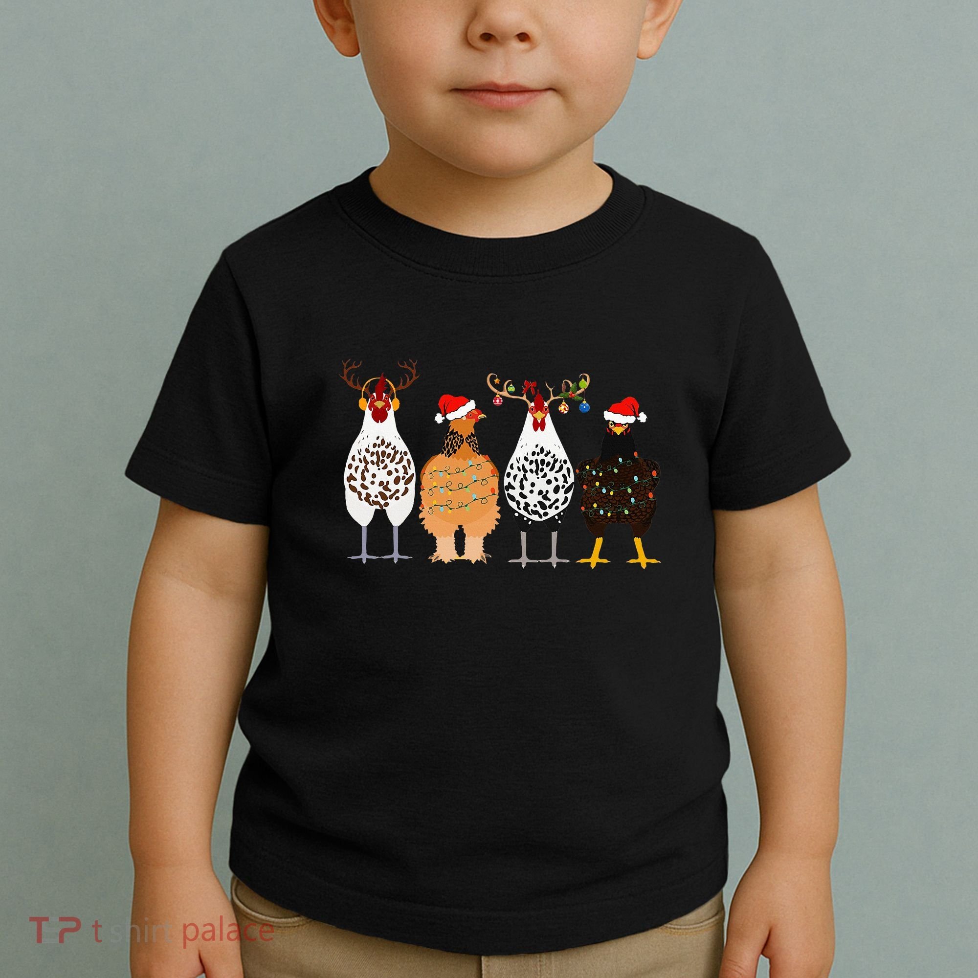Funny Christmas Chicken Farm Animals  Toddler T-Shirt