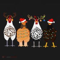 Funny Christmas Chicken Farm Animals  Women's Long Sleeve Shirt thumb 2