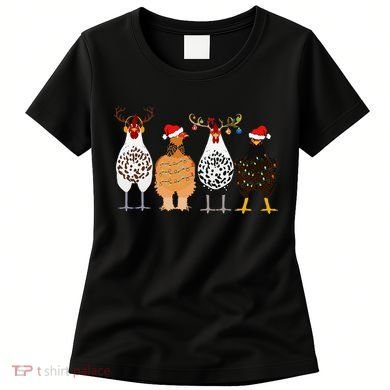 Funny Christmas Chicken Farm Animals  Women's T-Shirt
