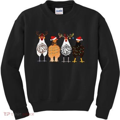 Funny Christmas Chicken Farm Animals  Kids Sweatshirt