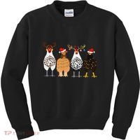 Funny Christmas Chicken Farm Animals  Kids Sweatshirt thumb 0
