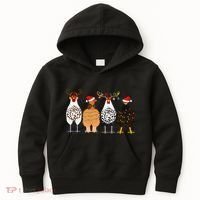 Funny Christmas Chicken Farm Animals  Kids Hoodie thumb 0