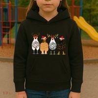 Funny Christmas Chicken Farm Animals  Kids Hoodie thumb 3
