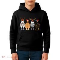 Funny Christmas Chicken Farm Animals  Kids Hoodie thumb 4