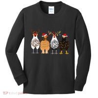 Funny Christmas Chicken Farm Animals  Kids Long Sleeve Shirt thumb 0