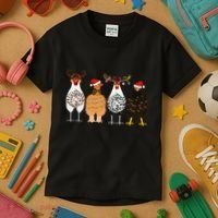 Funny Christmas Chicken Farm Animals  Kids T-Shirt thumb 3