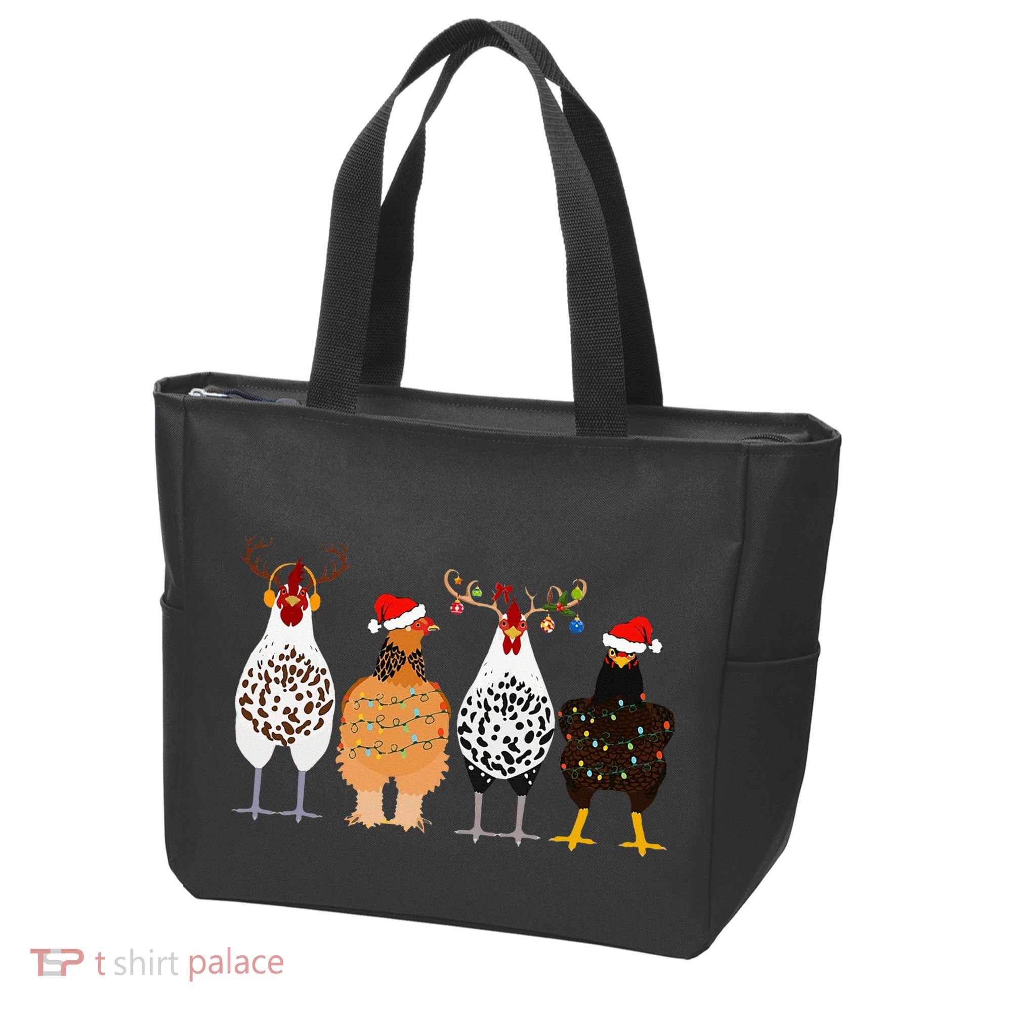 Funny Christmas Chicken Farm Animals  Tote Bag
