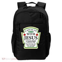 Funny Christian Catch Up With Jesus Ketchup Hoodie Backpack thumb 0