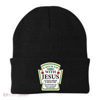 Funny Christian Catch Up With Jesus Ketchup Hoodie Beanie thumb 0