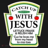 Funny Christian Catch Up With Jesus Ketchup Hoodie Coaster thumb 2