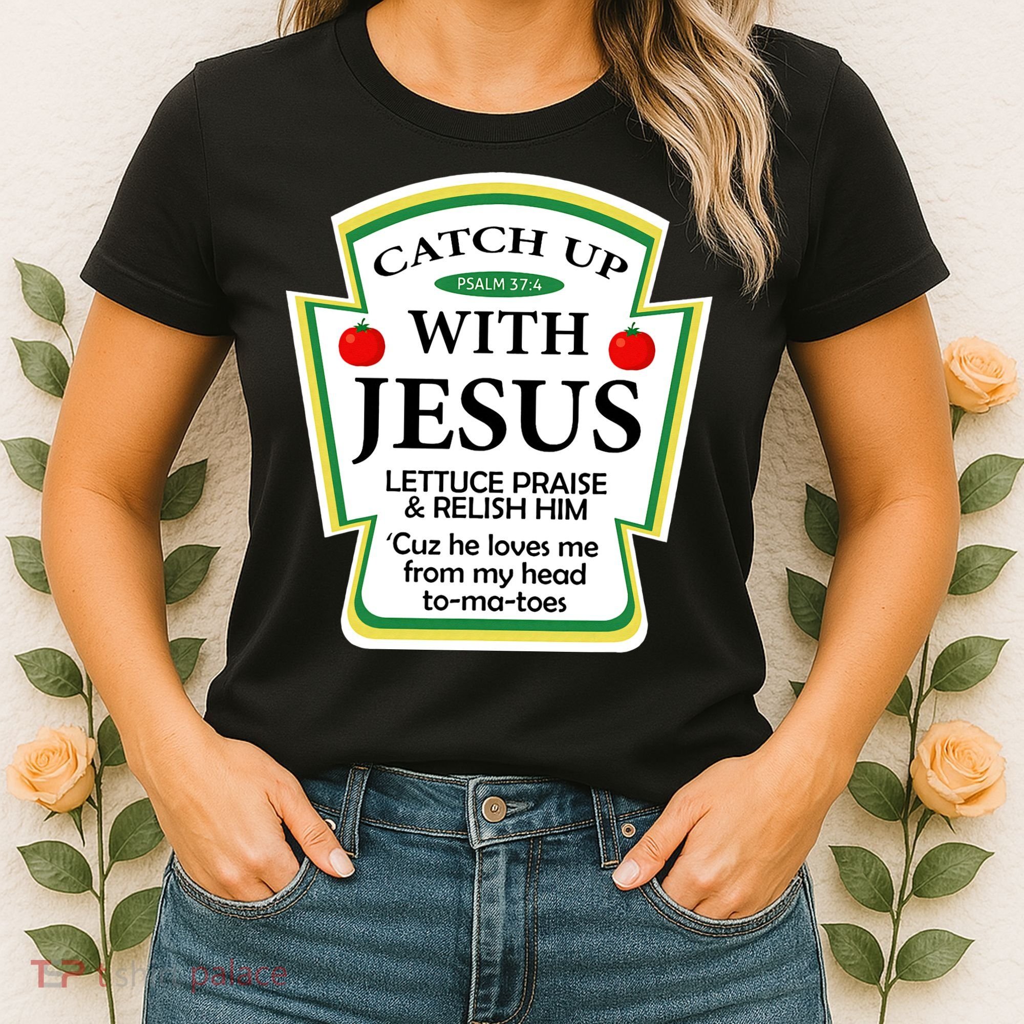 Funny Christian Catch Up With Jesus Ketchup Hoodie Women's T-Shirt