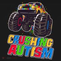 Funny Cool Crushing Autism Puzzle Piece Monster Truck Apron thumb 3