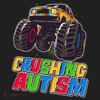 Funny Cool Crushing Autism Puzzle Piece Monster Truck Tumbler thumb 3