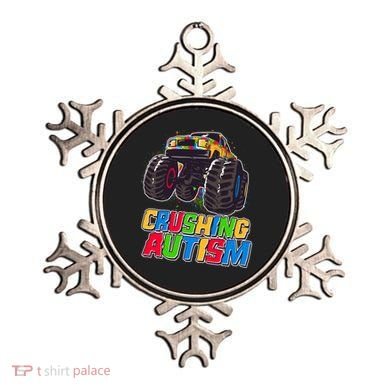 Funny Cool Crushing Autism Puzzle Piece Monster Truck Ornament