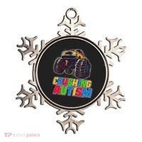 Funny Cool Crushing Autism Puzzle Piece Monster Truck Ornament thumb 0