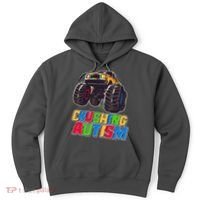 Funny Cool Crushing Autism Puzzle Piece Monster Truck Hoodie thumb 0