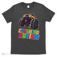 Funny Cool Crushing Autism Puzzle Piece Monster Truck T-Shirt thumb 0