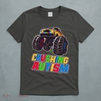 Funny Cool Crushing Autism Puzzle Piece Monster Truck T-Shirt thumb 5