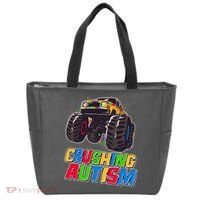 Funny Cool Crushing Autism Puzzle Piece Monster Truck Tote Bag thumb 0