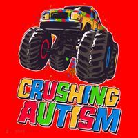 Funny Cool Crushing Autism Puzzle Piece Monster Truck Santa Hat thumb 1