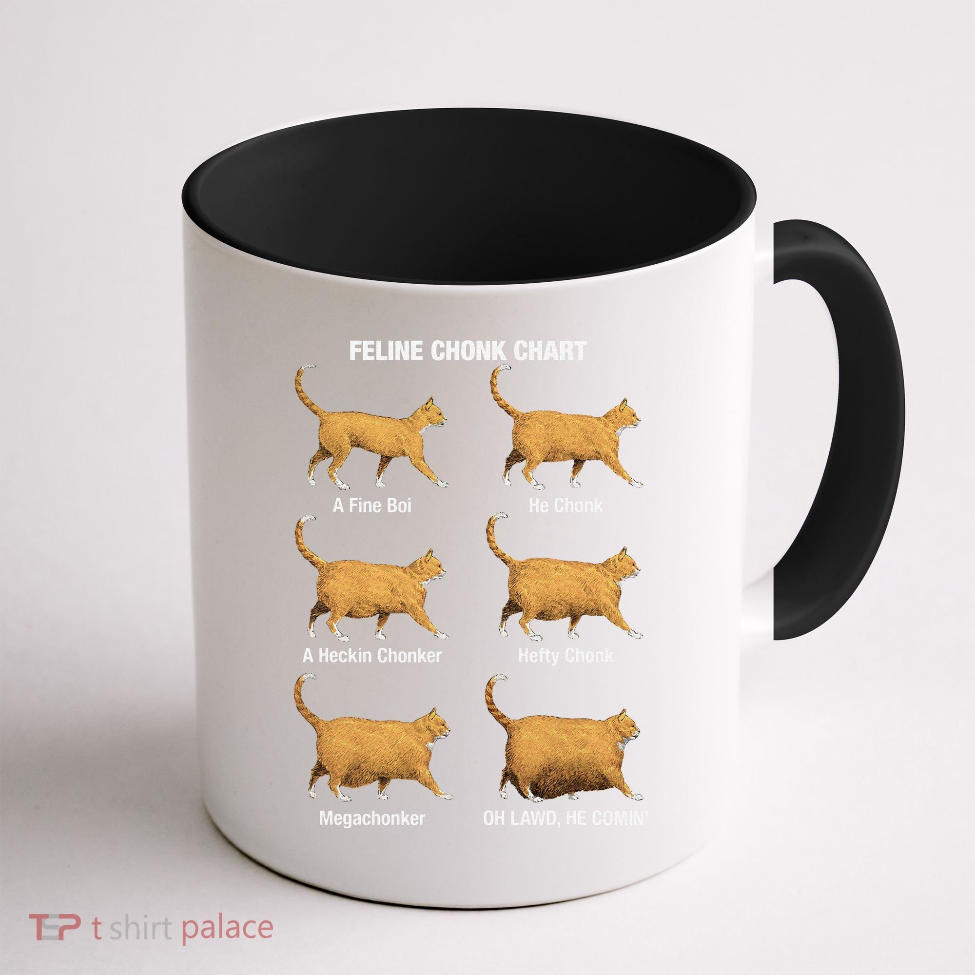 Feline Chonk Cat Chart Funny Dank Meme Oh Lawd He Comin Coffee Mug