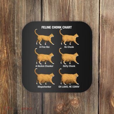 Feline Chonk Cat Chart Funny Dank Meme Oh Lawd He Comin Coaster