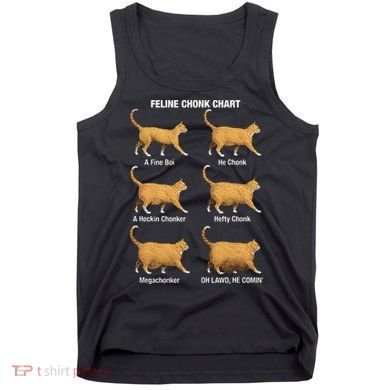 Feline Chonk Cat Chart Funny Dank Meme Oh Lawd He Comin Tank Top