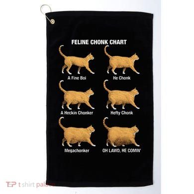 Feline Chonk Cat Chart Funny Dank Meme Oh Lawd He Comin Golf Towel