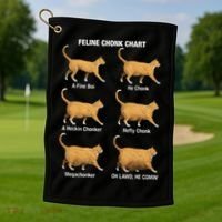 Feline Chonk Cat Chart Funny Dank Meme Oh Lawd He Comin Golf Towel thumb 1