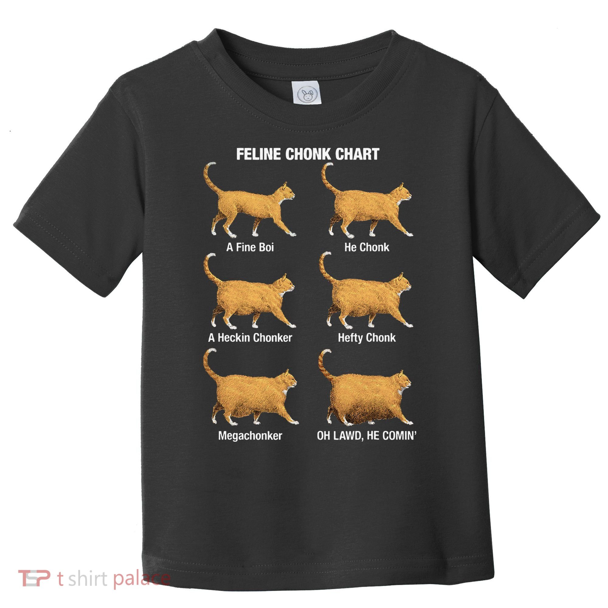 Feline Chonk Cat Chart Funny Dank Meme Oh Lawd He Comin Toddler T-Shirt