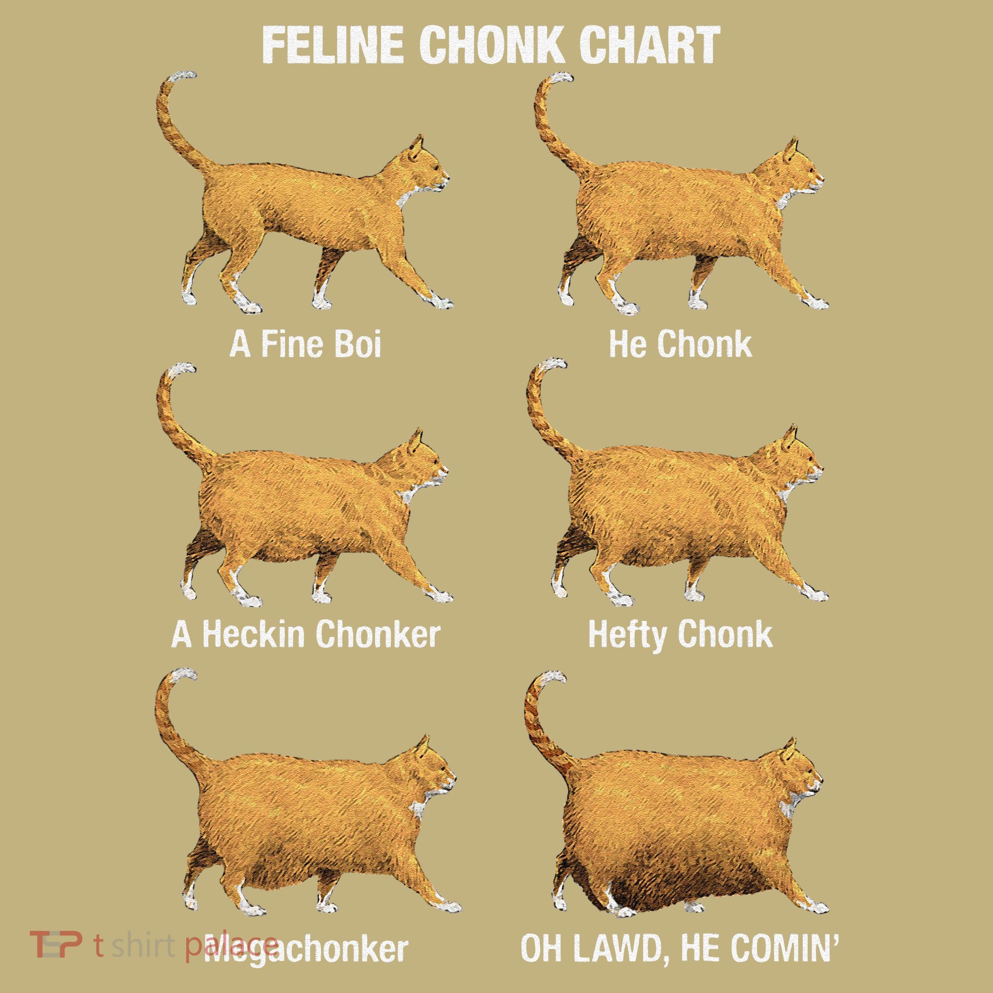 Feline Chonk Cat Chart Funny Dank Meme Oh Lawd He Comin Long Sleeve Shirt