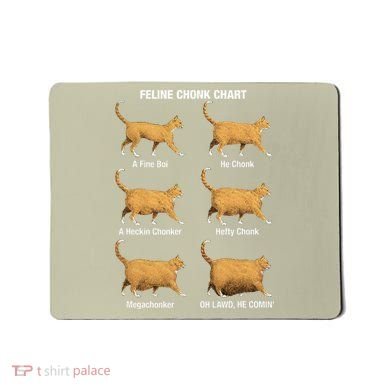 Feline Chonk Cat Chart Funny Dank Meme Oh Lawd He Comin Mousepad