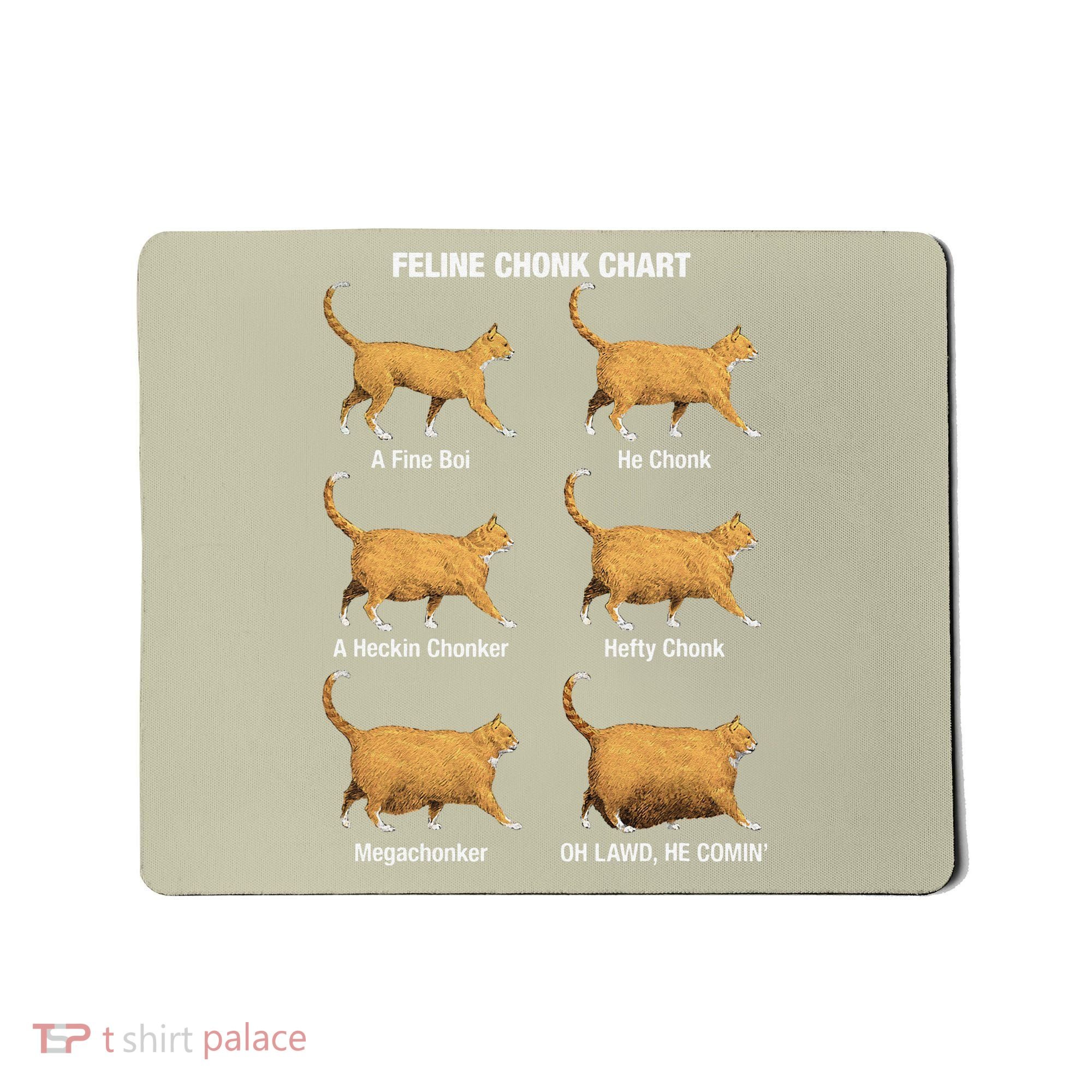 Feline Chonk Cat Chart Funny Dank Meme Oh Lawd He Comin Mousepad