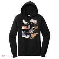 Funny Christmas Cat Menorah Hanukkah Jewish Women's Hoodie thumb 0