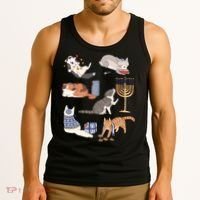 Funny Christmas Cat Menorah Hanukkah Jewish Tank Top thumb 3